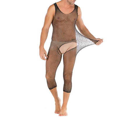 Men Bodystockings Sexy Bodysuits for Husband Night Club Wear Male Nightwear Sissy Fishnet Sleepwear Open Crotch Sex Costumes