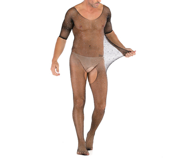 Men Bodystockings Sexy Bodysuits for Husband Night Club Wear Male Nightwear Sissy Fishnet Sleepwear Open Crotch Sex Costumes