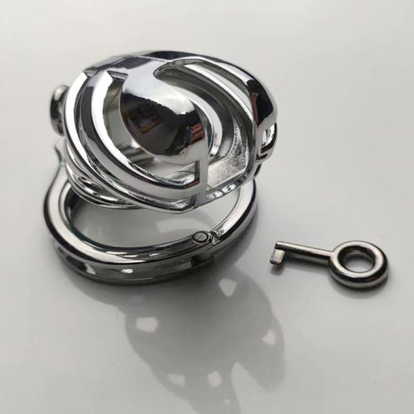 Male Chastity Cage Tiger-Style Stainless Steel Cock Device Penis Ring Sex Toys Cock Lock Bondage Belt