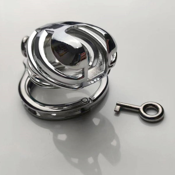 Chastity Cage with Adjustable Ring,Chastity CBT Restraint Сuff Ring for Male