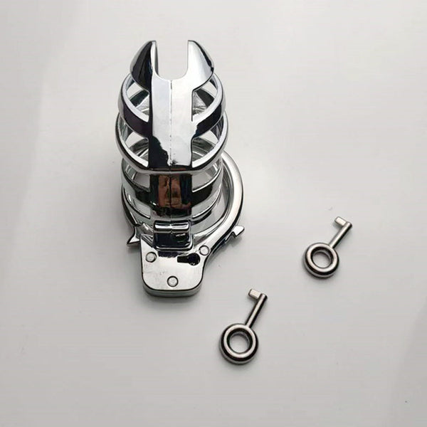 Male Chastity Cage Tiger-Style Stainless Steel Cock Device Penis Ring Sex Toys Cock Lock Bondage Belt