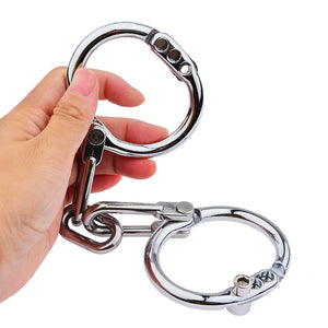 Steel handcuffs wrist and ankle cuffs BDSM fetish restraints cuffs for couple game