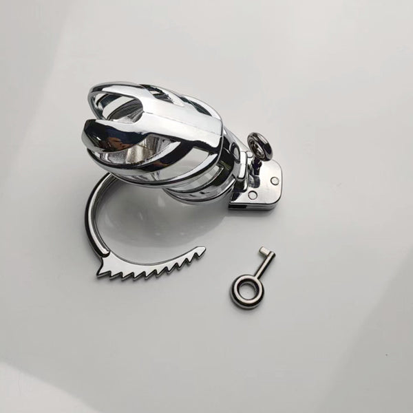 Chastity Cage with Adjustable Ring,Chastity CBT Restraint Сuff Ring for Male
