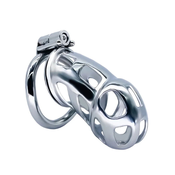 Male Chastity Cage with Control Regular Cock Lock,Metal Penis Rings Stainless Steel Strap Belts Sex Toys