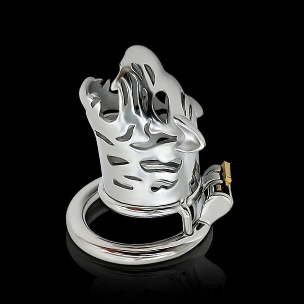 Leopard Chastity Cage Metal Lock Cock Bondage Devices For Male Sexual Fantasy Belt
