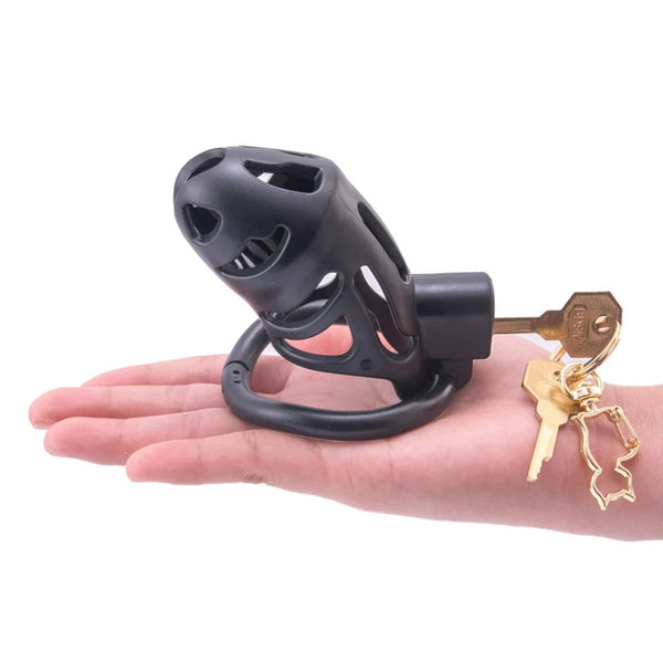 Male Chastity Device Resin Penis Locking Cage With 3 Rings,Training Belt For Male