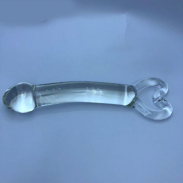 Cute Shaped Glass Dildo - heart handle