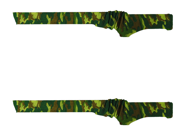 54 Inches Knit Gun Sock for Rifle/Shotguns with or without Scope Storage, Green Camo Anti-Rust, Silicone Treated, Drawstring Closure