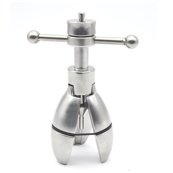 Stainless Steel Anal Dilator Locking Butt Plug, Solid Petals Anal Lock Chastity Devices