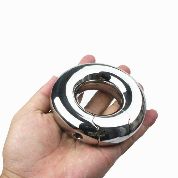 Stainless Steel Scrotum Pendant Penis Cock Ring Restraint Chastity Device Testicle Penis Training Custom Sized