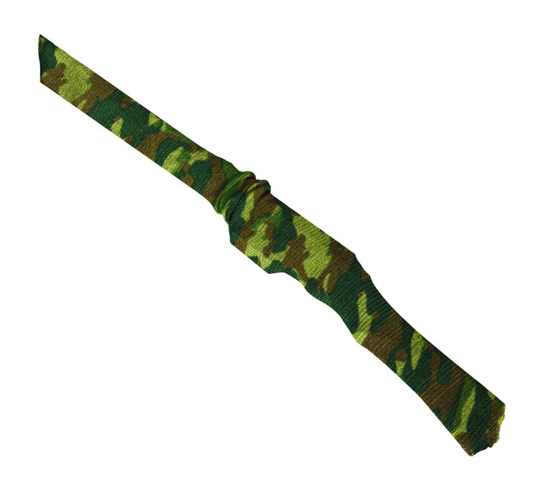 54 Inches Knit Gun Sock for Rifle/Shotguns with or without Scope Storage, Green Camo Anti-Rust, Silicone Treated, Drawstring Closure