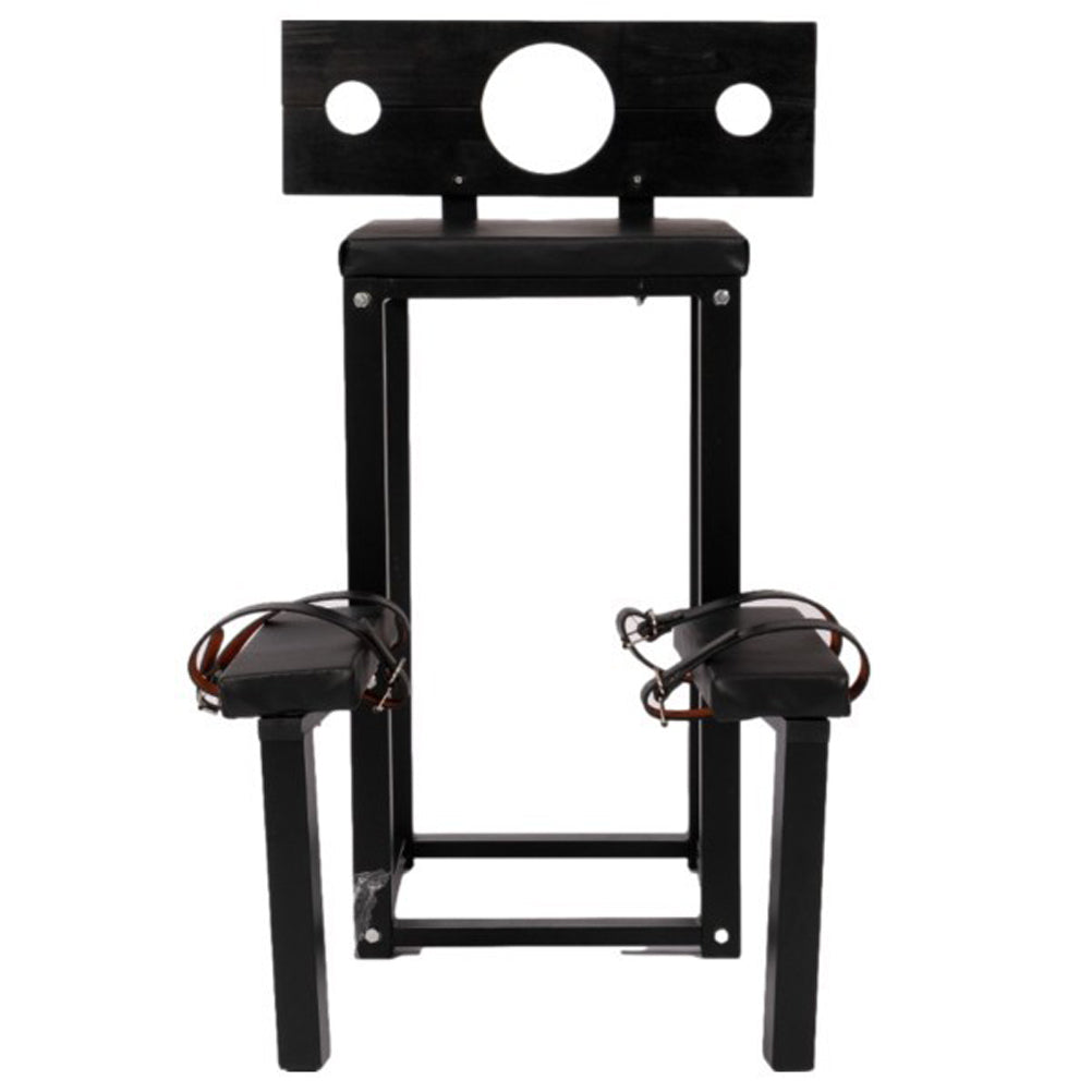 BDSM BENCH with bondage restraints for spanking, gear for whipping. bdsm sex bed