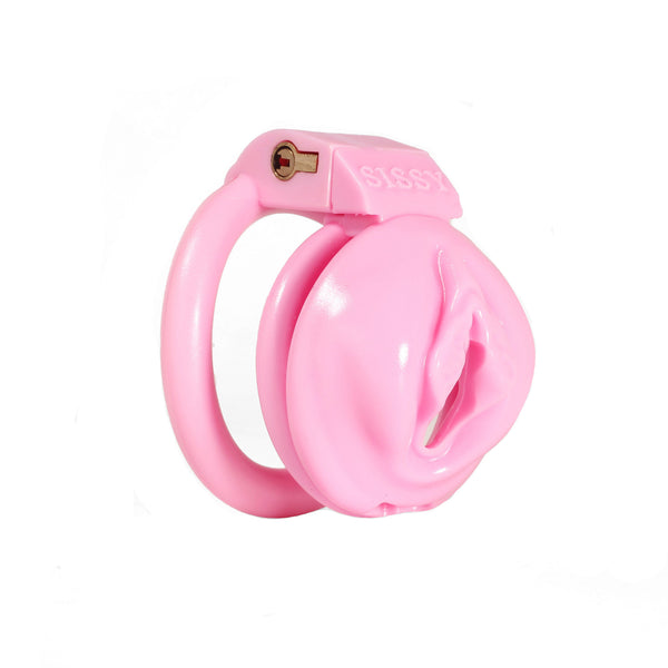 Locked Penis Chastity Device PUSSY SHAPED CHASTITY 4rings
