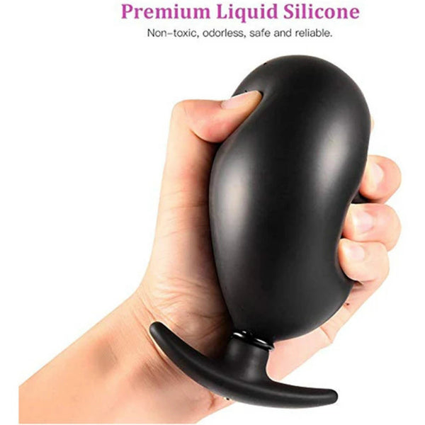 Inflatable Anus Plug Adjustable Anal Massager Anus Stopper with Inbuilt Steel Ball & Removable Needle