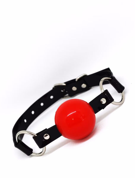 Red Silicon Ball Gag with PVC black strap
