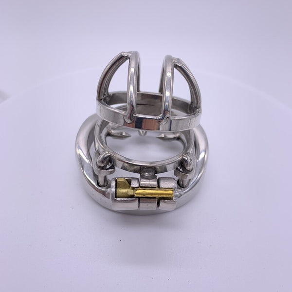 Male Stainless Steel SMCock Cage with Penis Barbed Ring Chastity Device Adult Belt with Stealth