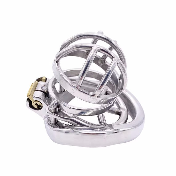 Male Stainless Steel SMCock Cage with Penis Barbed Ring Chastity Device Adult Belt with Stealth