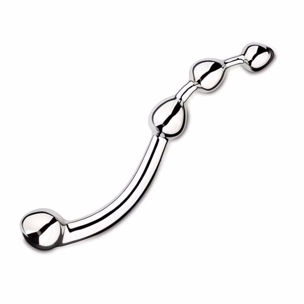 Wand Massager, Steel Dildo - PS Original Orbed Double Ended Curl. Pure Stainless Steel. G Spot Prostate Orgasm