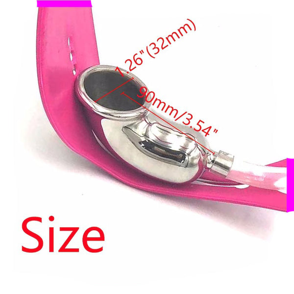 Male Chastity Belt WithHeart,Chastity Device For Men With Urination Catheter,Pink Sissy Chastity Belt