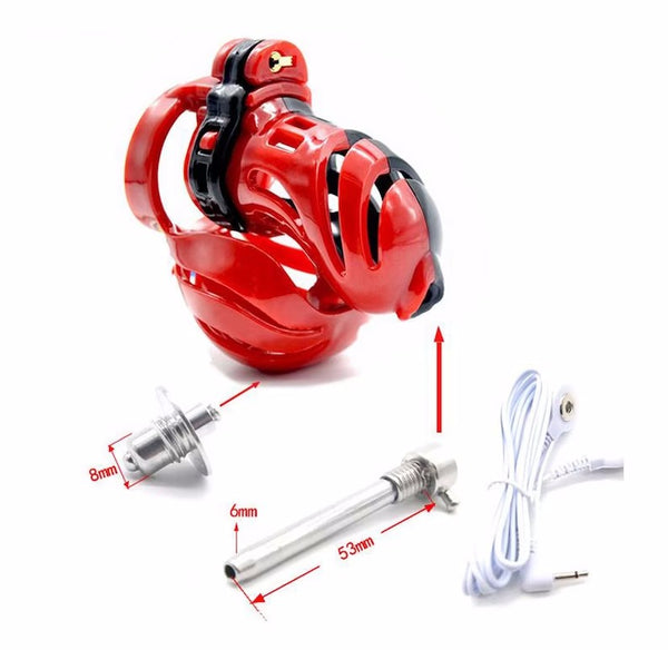 Electric shock chastity lock/ independent 3D design male electric shock chastity device breathable chastity cage chastity lock