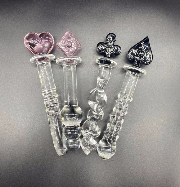 Cute crystal dildo beginner dildo sex toys set，Glass sex toy gift for her