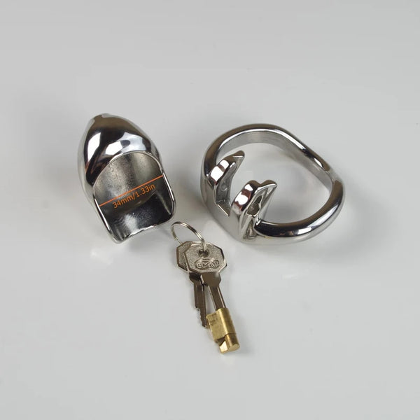 Tiny Stainless Steel Male Chastity, Mini Chastity Cage, Chastity with Invisible Lock Cock cage