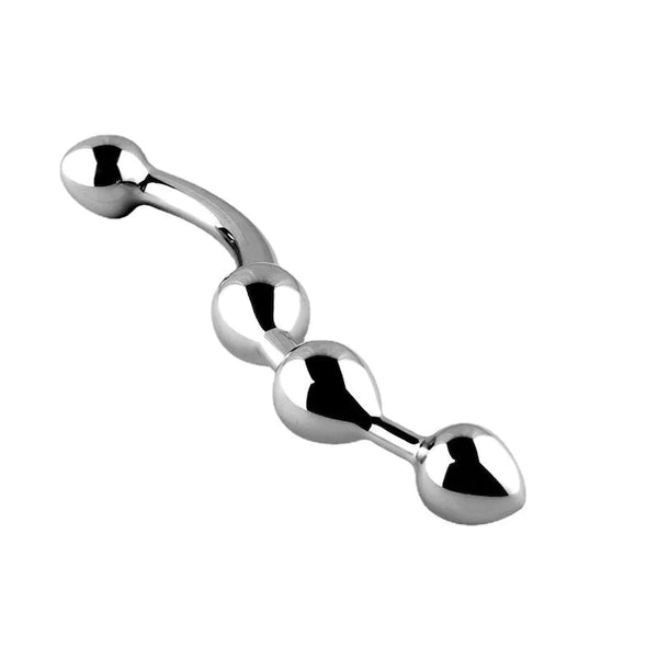 Wand Massager, Steel Dildo - PS Original Orbed Double Ended Curl. Pure Stainless Steel. G Spot Prostate Orgasm