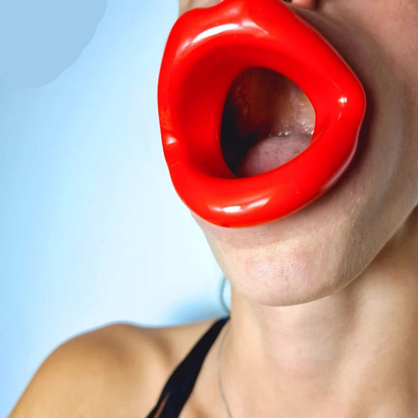 Silicone Lips Gag, Red Lips Gag, Lips Gag with hole, Fetish Gag, Kink Gag, BDSM Gag, Open Mouth Gag, Mouth Gag, O-ring gag, Submissive toys 3pcs
