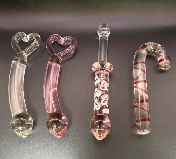 Crystal dildo set,pink glass dildo,glass anal plug,Stimulating Massager