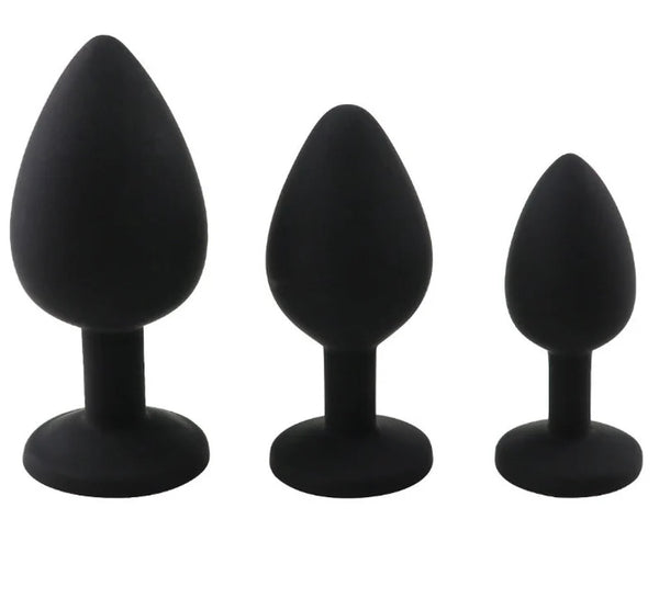 Silicone Butt Plug Anal Plug Unisex Sex Stopper 3 Different Size Adult Toys for Men/Women Anal Trainer