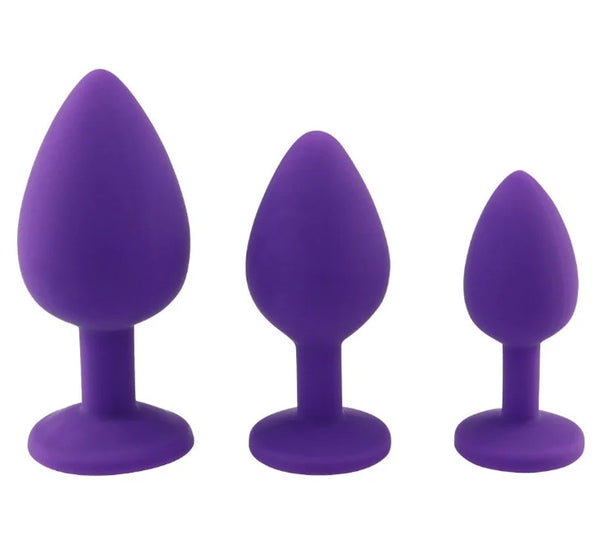 Silicone Butt Plug Anal Plug Unisex Sex Stopper 3 Different Size Adult Toys for Men/Women Anal Trainer