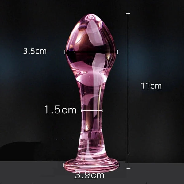 Pink Crystal Glass Anal Plug,Masturbation Prostate Massager Erotic Toys For Couple