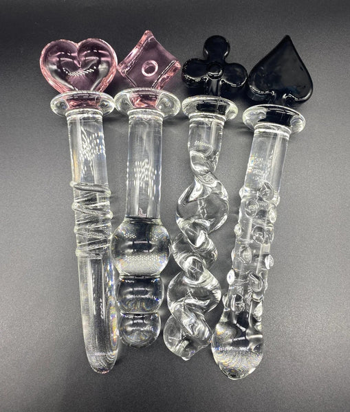 Cute crystal dildo beginner dildo sex toys set，Glass sex toy gift for her